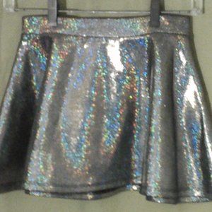 Metallic silver mini disco Skirt